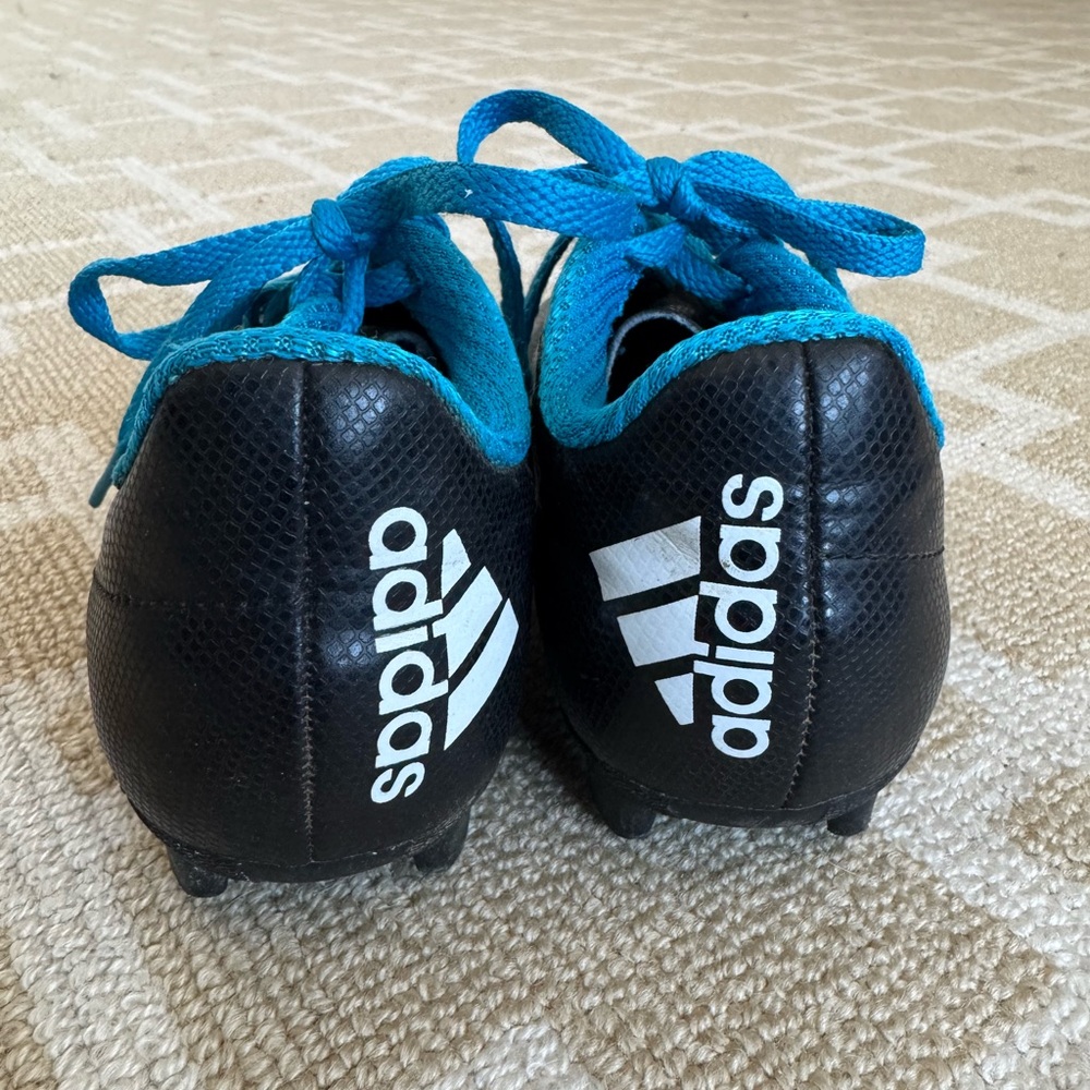 Adidas Youth Soccer Cleats Firm Ground Black Blue Performance Shoes Kids 12 - Picture 4 of 10